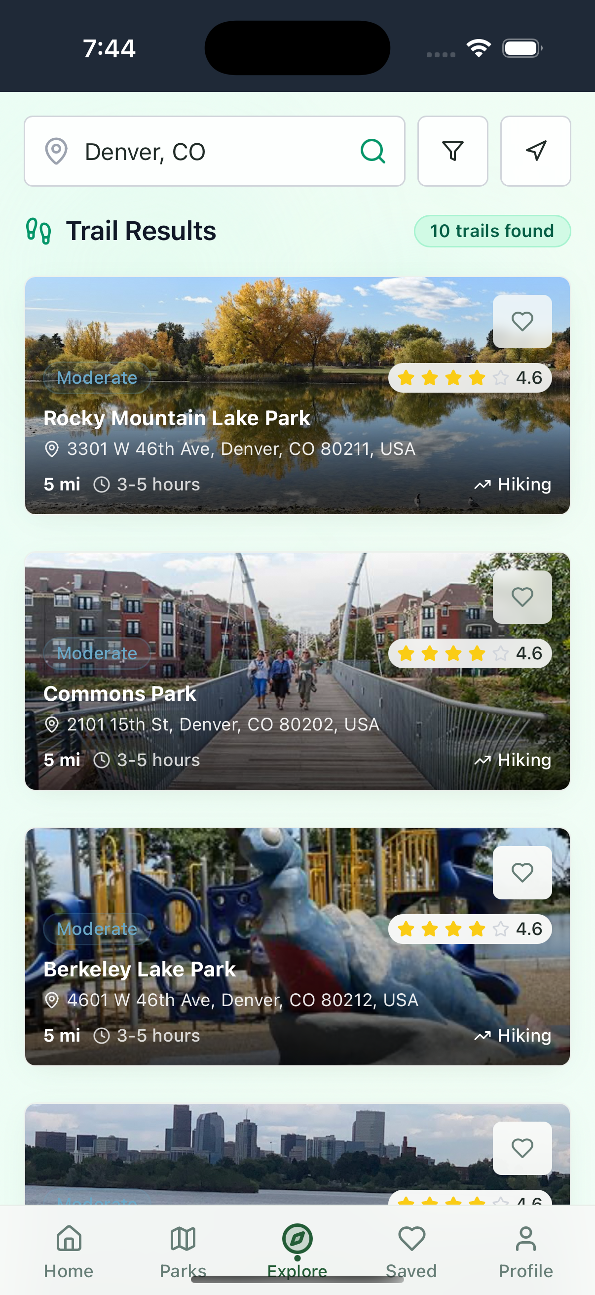 Trail Search Results